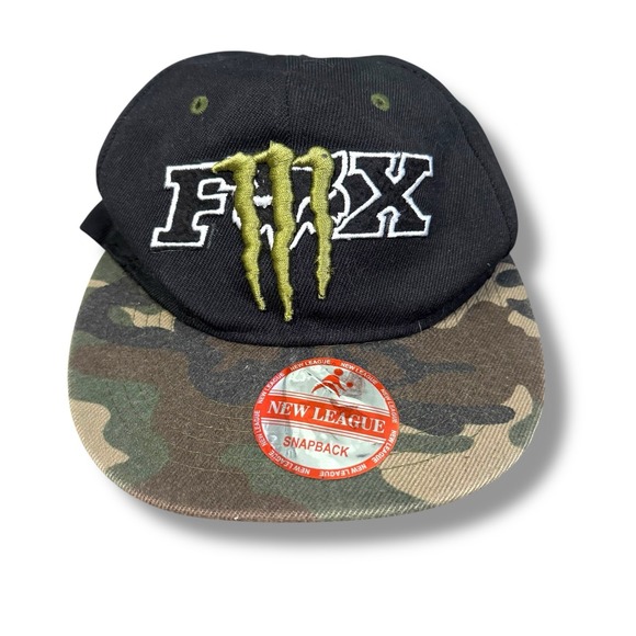 Monster Energy Fox Mens Embroidered Mesh Casual Adjustable Baseball Cap Hat Camo - Picture 1 of 7